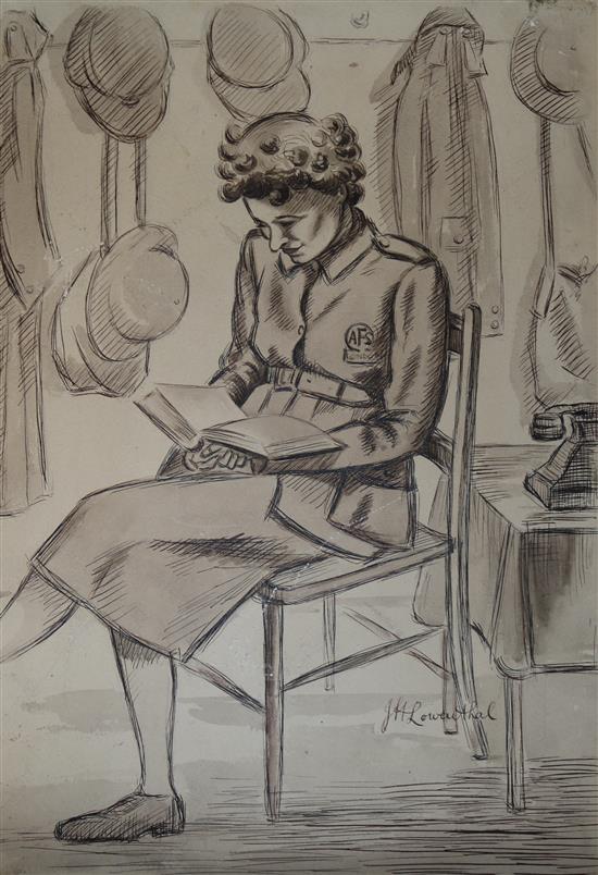 Julia Lowenthal Auxiliary Firewoman 38 x 27cm, unframed